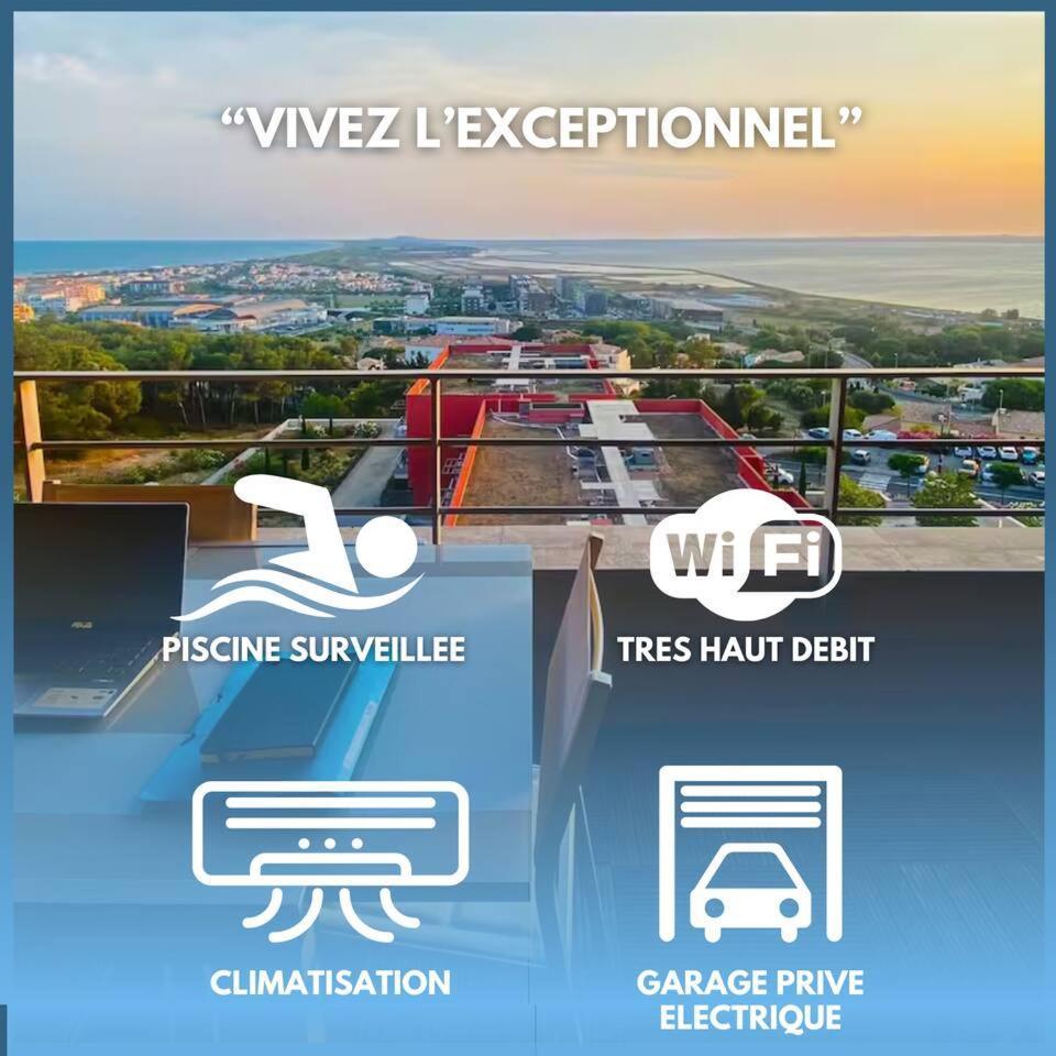 Apartamento Luxueux T3 Piscine Et Vue Somptueuse Sète Exterior foto