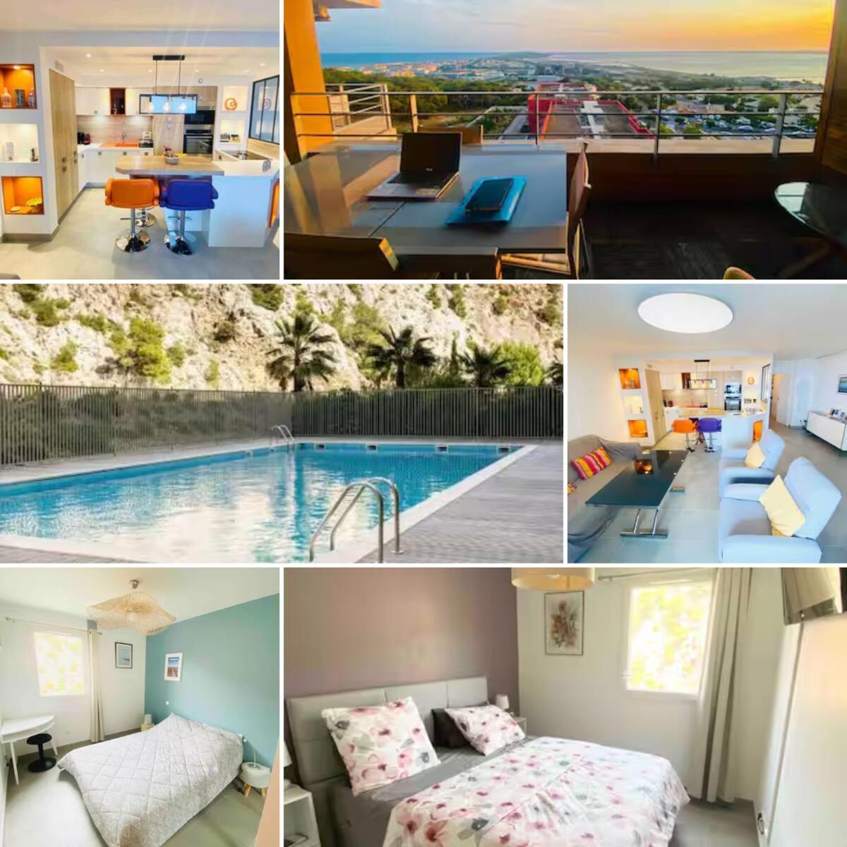 Apartamento Luxueux T3 Piscine Et Vue Somptueuse Sète Exterior foto